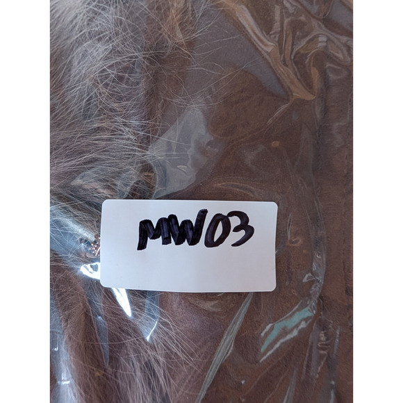 VTG Elie Tahari Shearling Suede Fur Trim Vest Toggle Closure Tan Boho Western MD - Picture 12 of 12